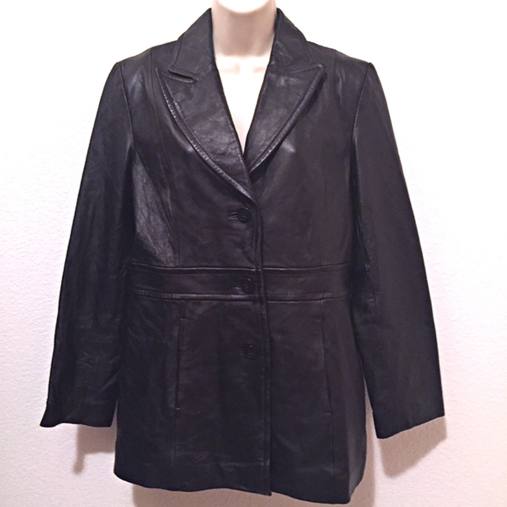 ColeBrook Women's leather blazer jacket
